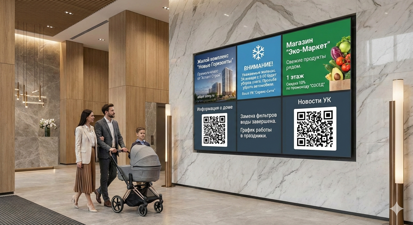 Screon Entrance Board — общий интерфейс